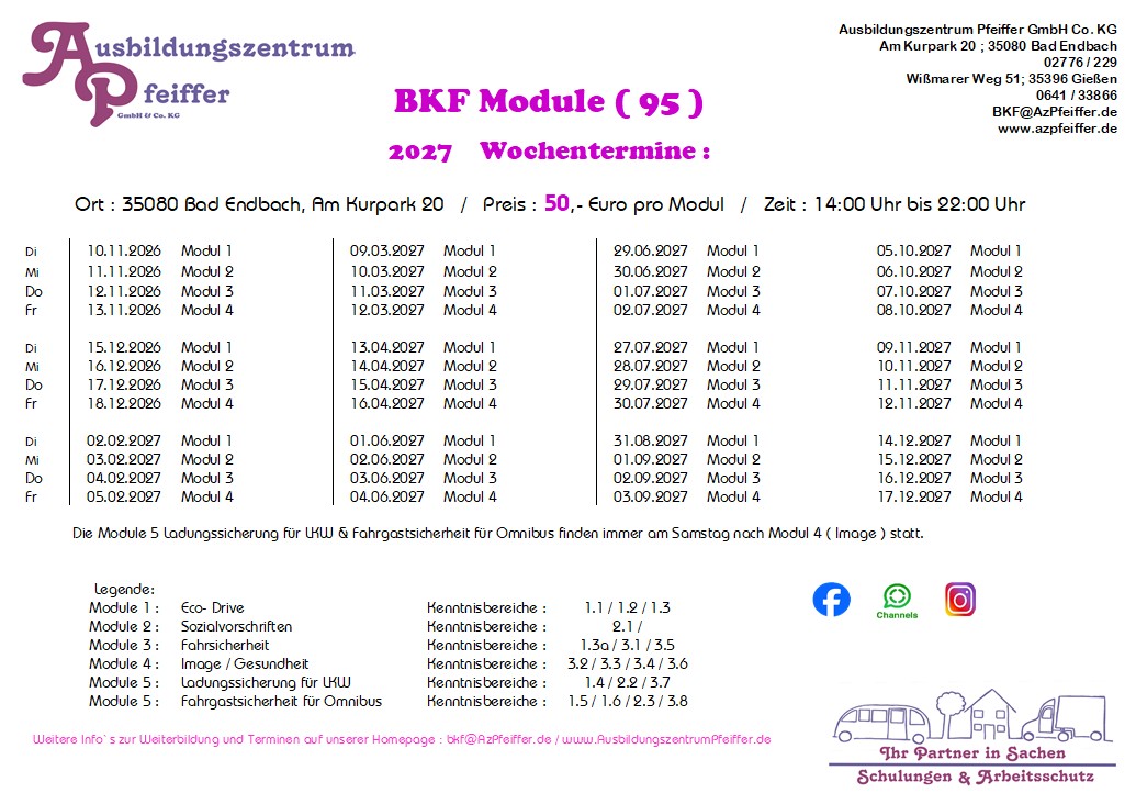 Wochen Termine Module